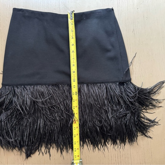 🌟Ann Taylor black skirt w/ ostrich feathers. Size 2- holiday/ new years - Picture 5 of 5